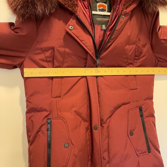 NWOT 1 Madison Expedition Heritage Collection Parka Coat Faux Fur Hood Sz M Down - Picture 7 of 8